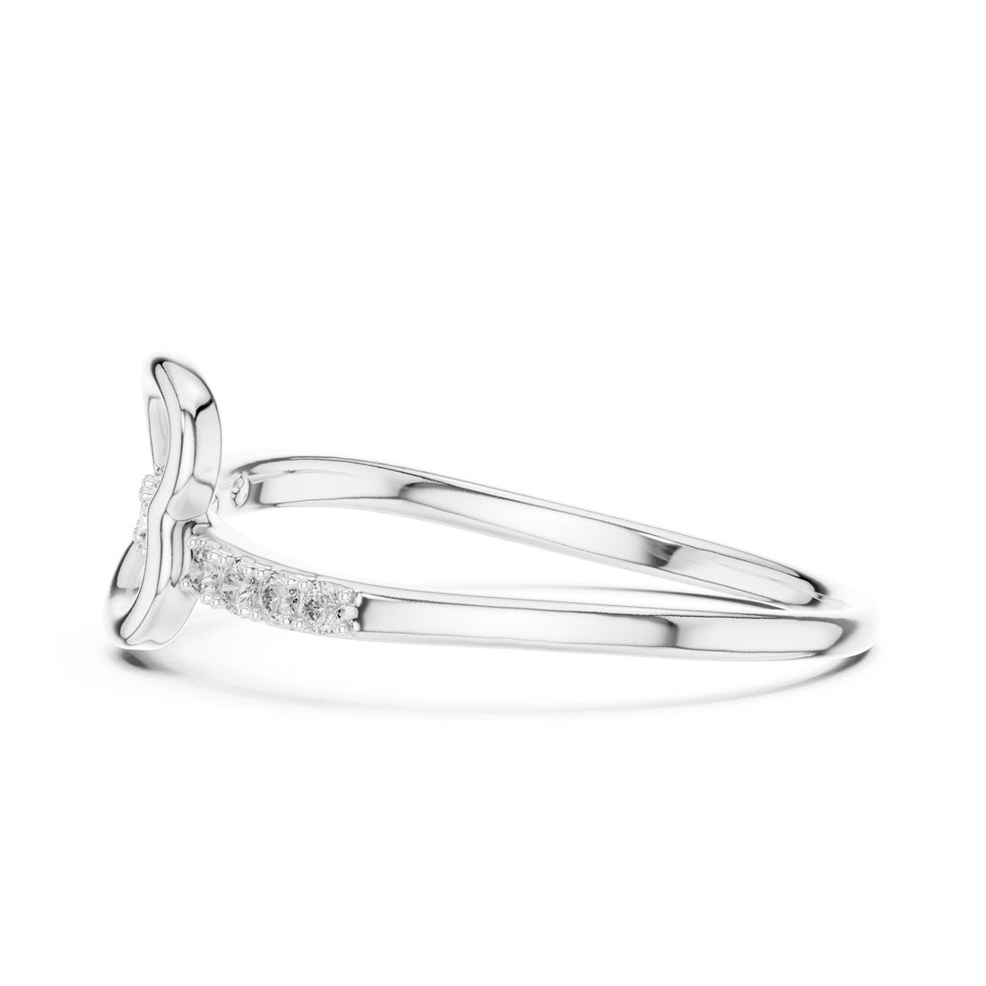 .08 Ct. Twisted Heart Infinity Loop Ring with Pavé Diamond Accents (12#10026@L) 12