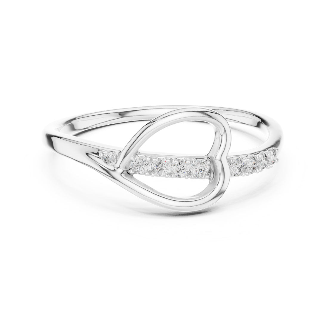 .08 Ct. Twisted Heart Infinity Loop Ring with Pavé Diamond Accents (12#10026@L) 7