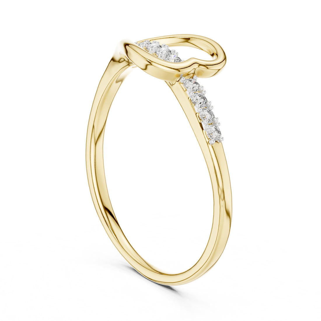 .08 Ct. Twisted Heart Infinity Loop Ring with Pavé Diamond Accents (12#10026@L) 3