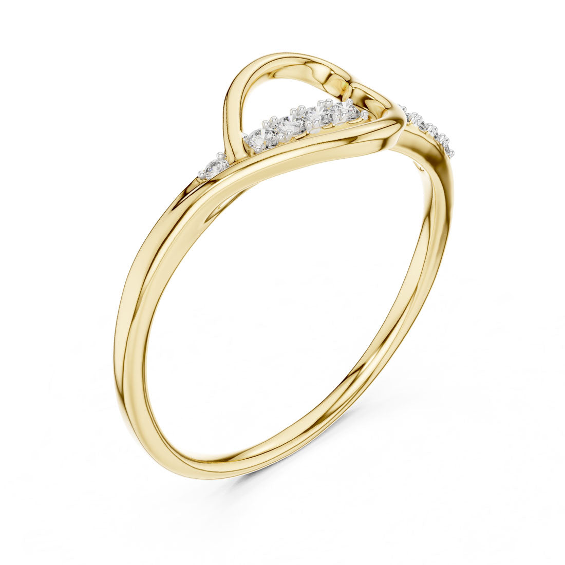 .08 Ct. Twisted Heart Infinity Loop Ring with Pavé Diamond Accents (12#10026@L)
