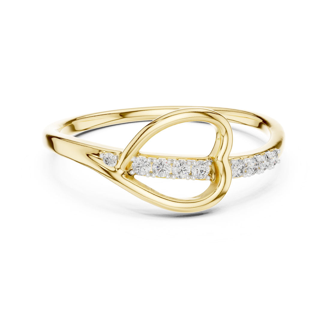 .08 Ct. Twisted Heart Infinity Loop Ring with Pavé Diamond Accents (12#10026@L) 5