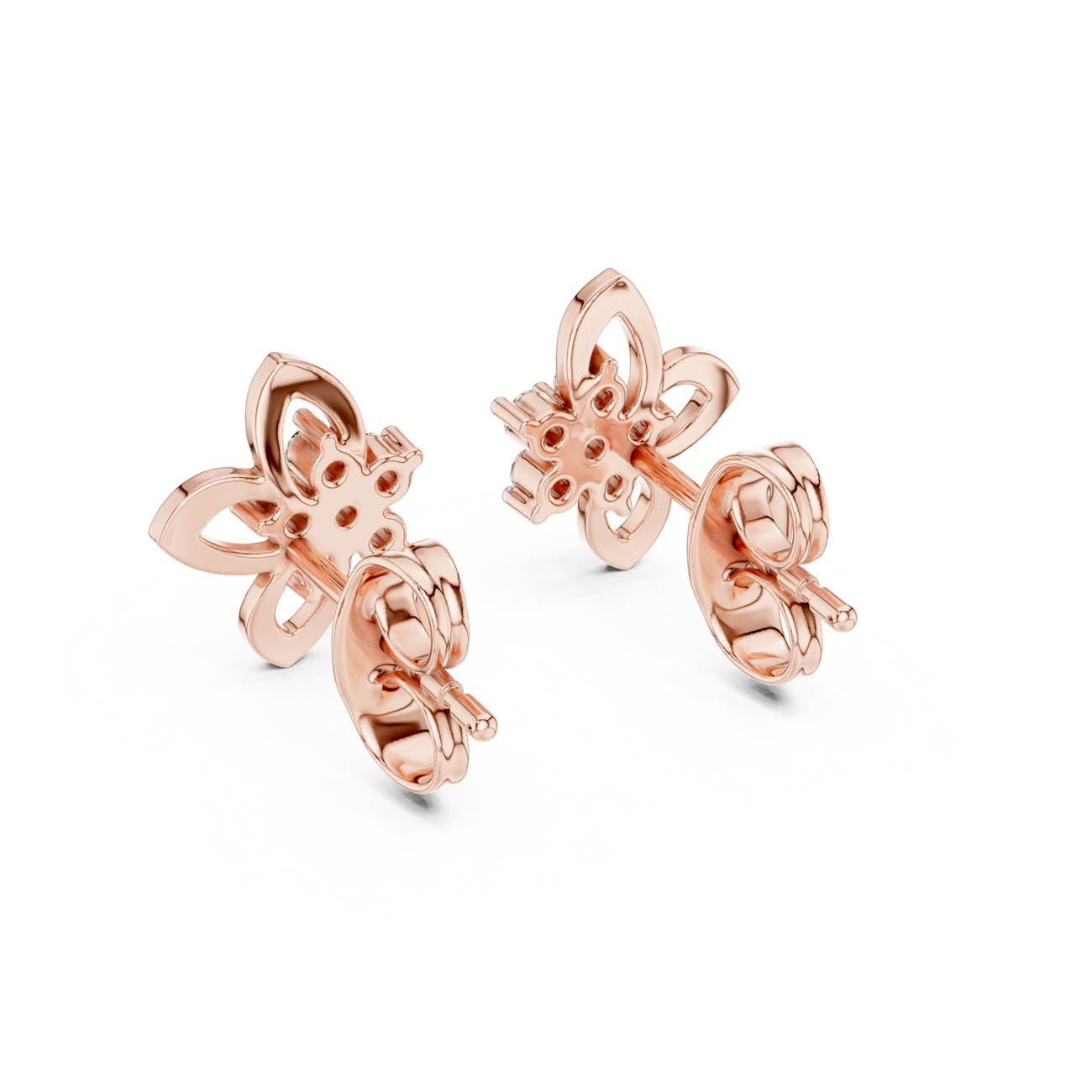 .18 Ct. Floral Diamond Cluster Earrings (12#10027@E) 11