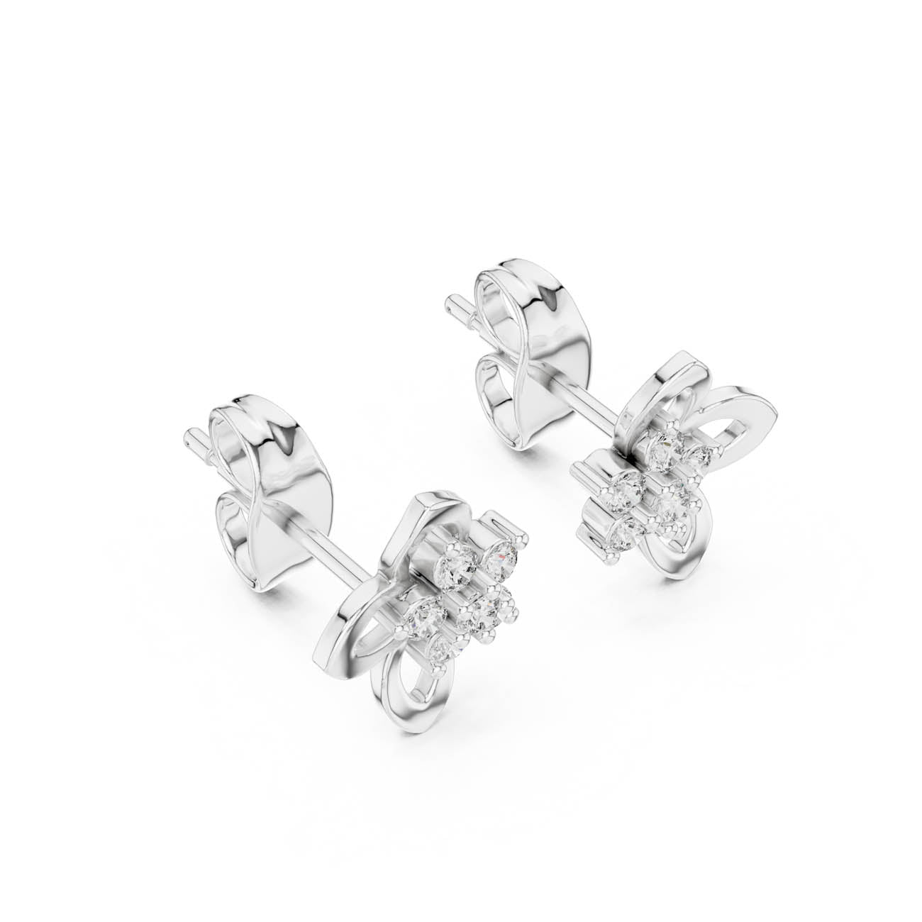 .18 Ct. Floral Diamond Cluster Earrings (12#10027@E) 8