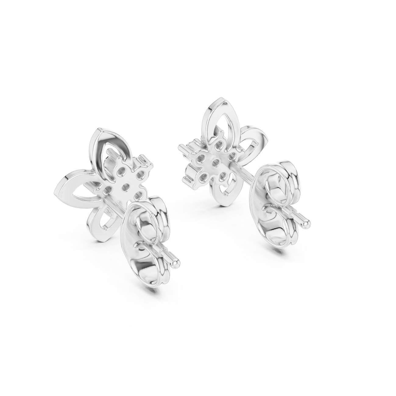 .18 Ct. Floral Diamond Cluster Earrings (12#10027@E) 12