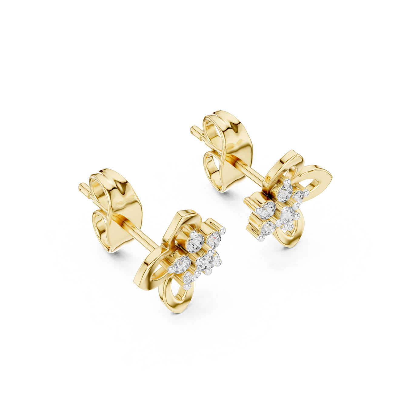 .18 Ct. Floral Diamond Cluster Earrings (12#10027@E)
