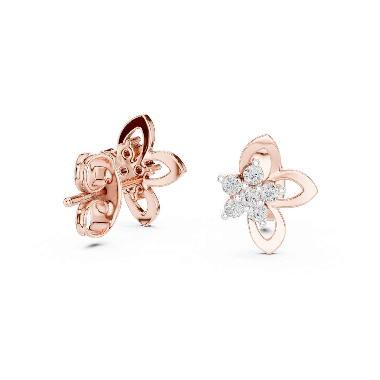 .18 Ct. Floral Diamond Cluster Earrings (12#10027@E) 9