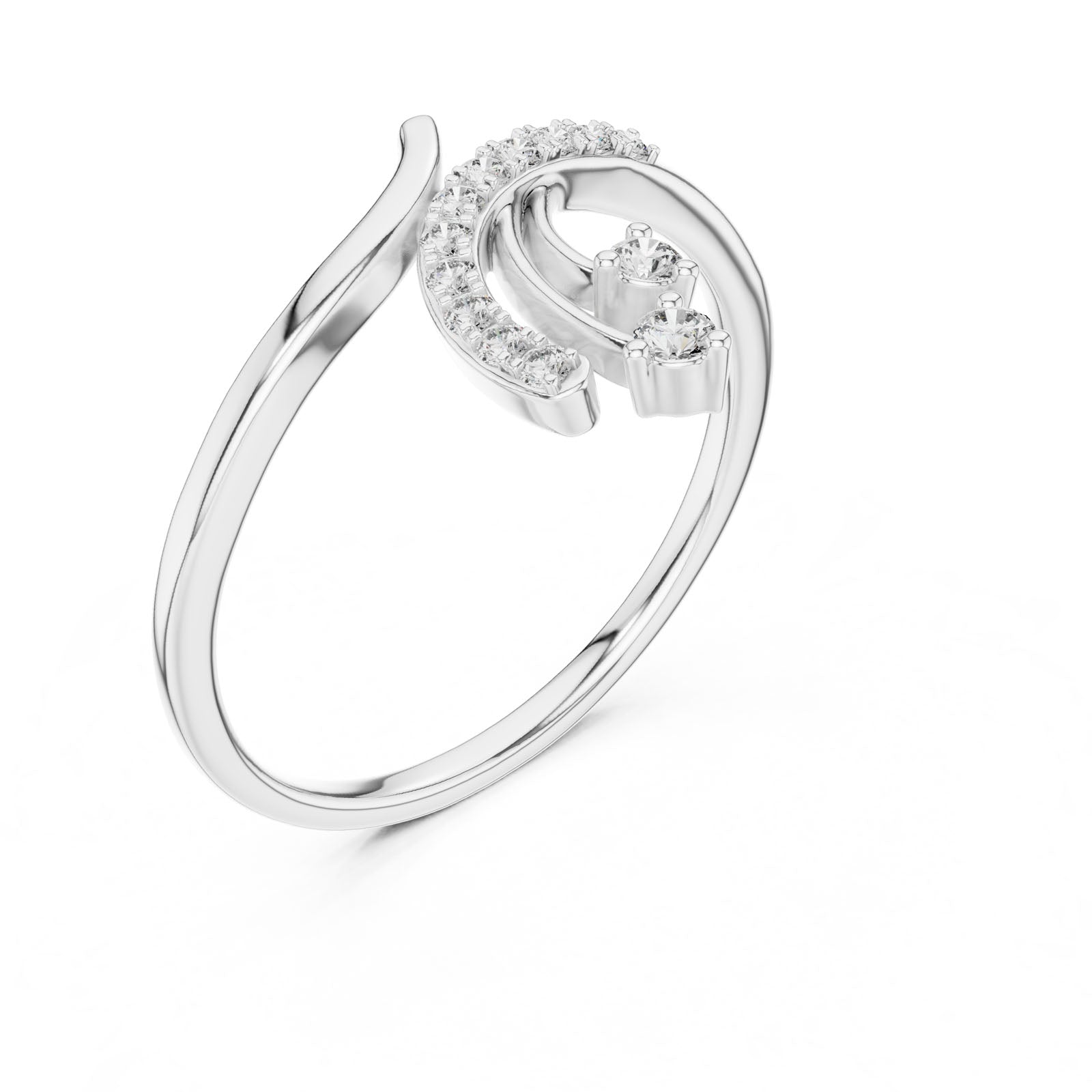 .13 Ct. Diamond Swirl Ring with Pavé Accents (12#10028@L) 7