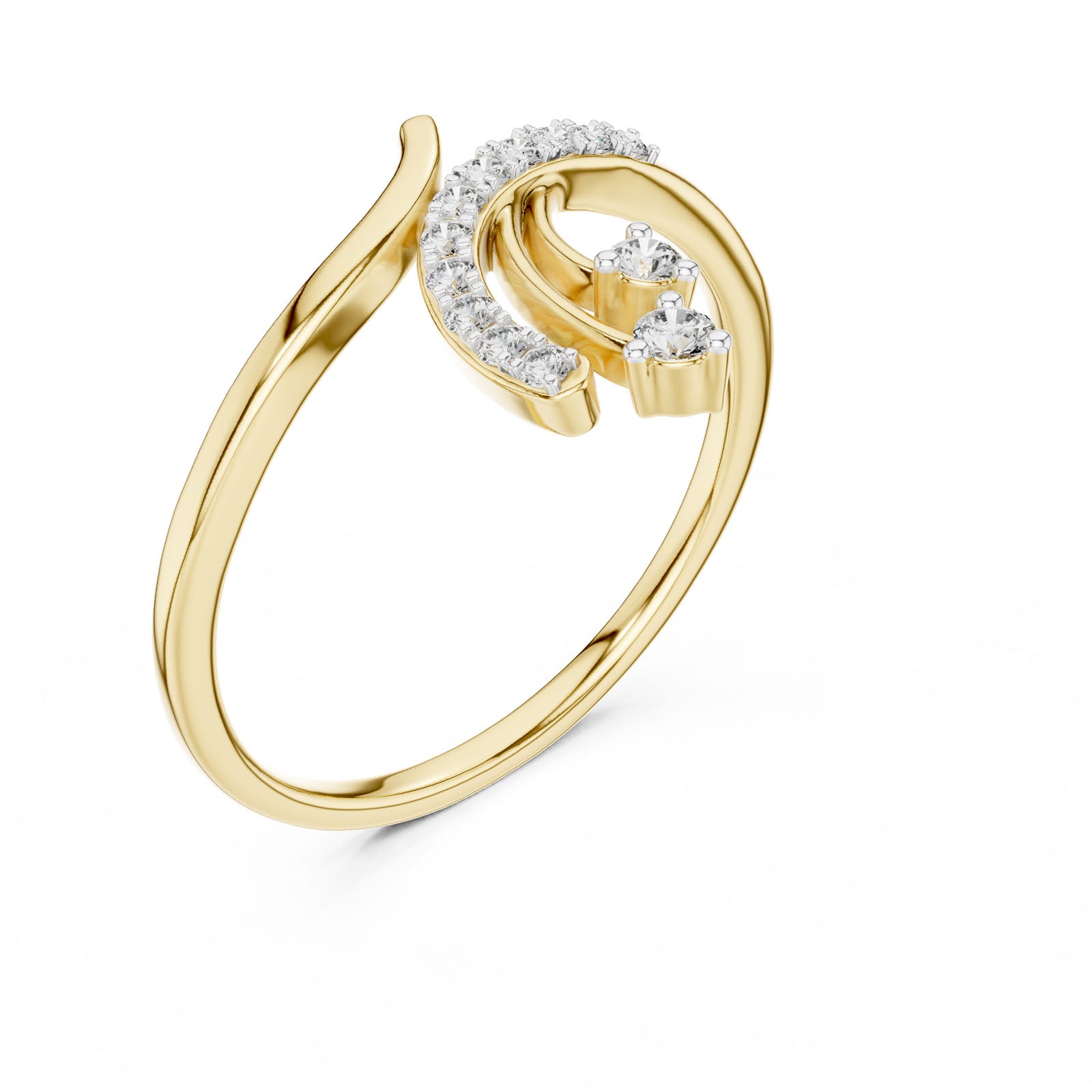 .13 Ct. Diamond Swirl Ring with Pavé Accents (12#10028@L)