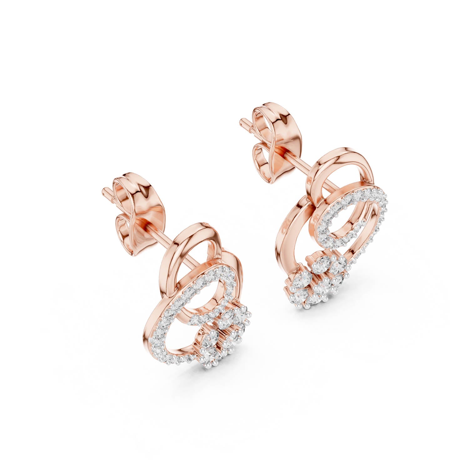 .42 Ct. Floral Swirl Diamond Earrings (12#10029@E) 6