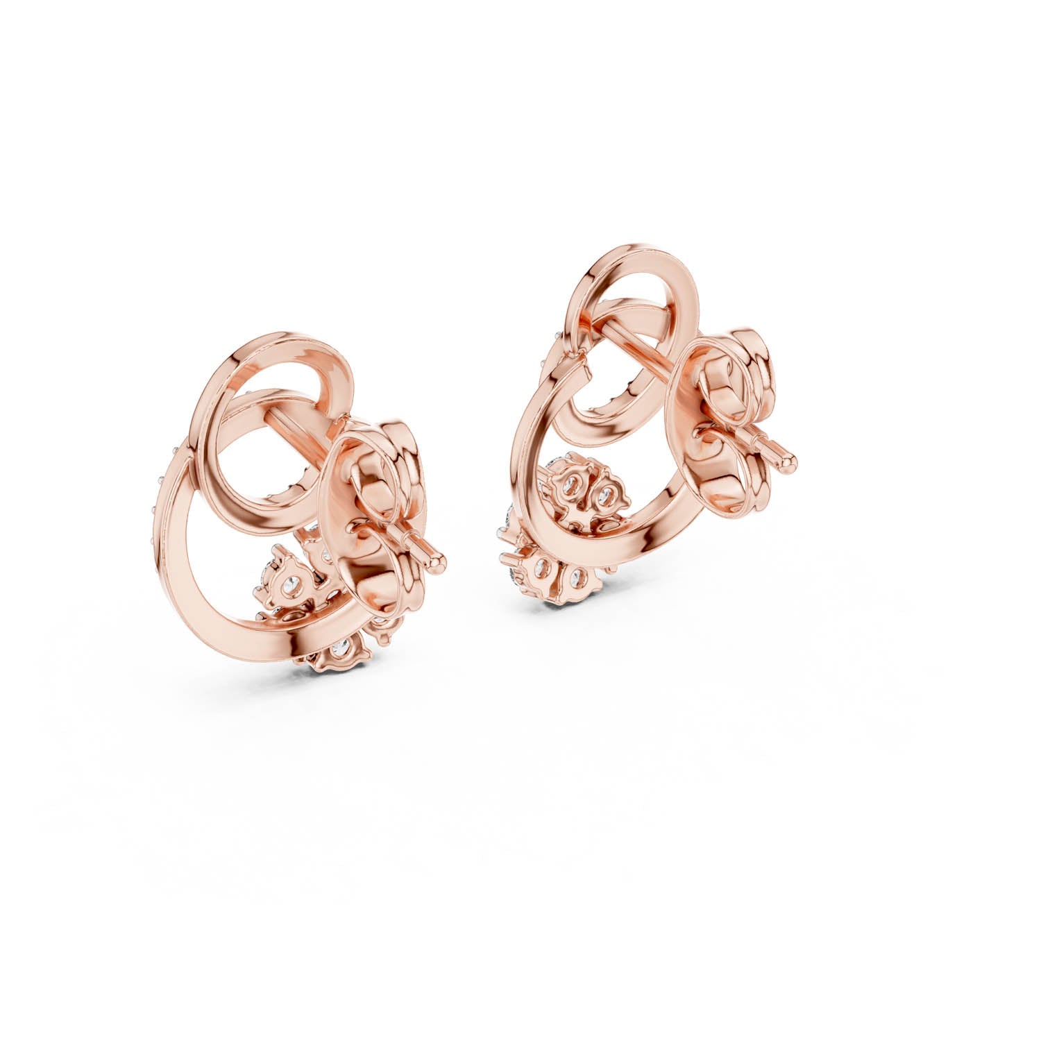 .42 Ct. Floral Swirl Diamond Earrings (12#10029@E) 7