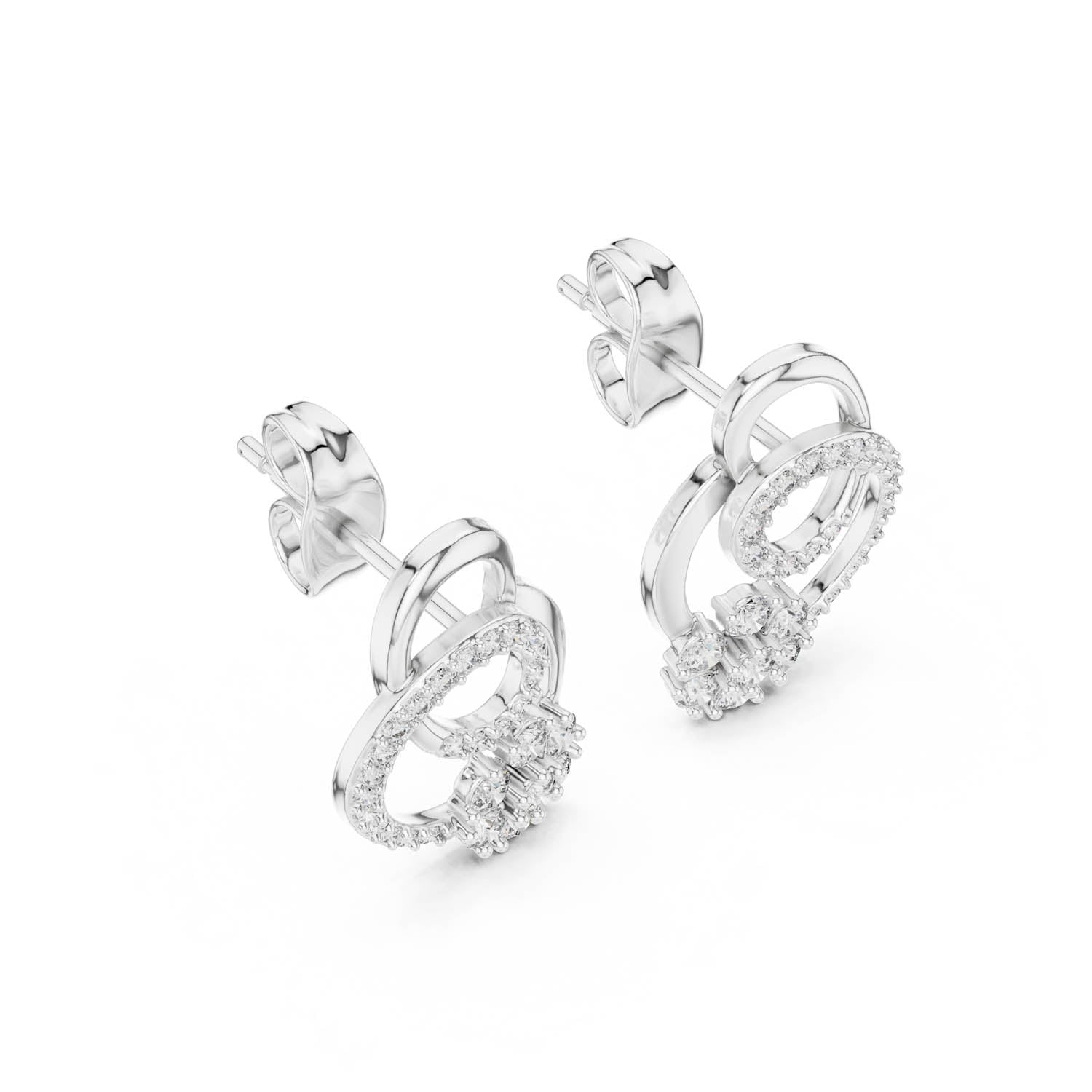 .42 Ct. Floral Swirl Diamond Earrings (12#10029@E) 8
