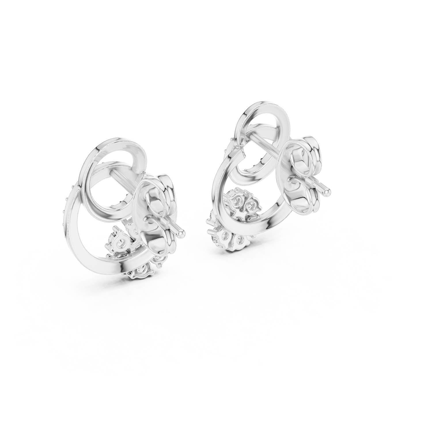 .42 Ct. Floral Swirl Diamond Earrings (12#10029@E) 9