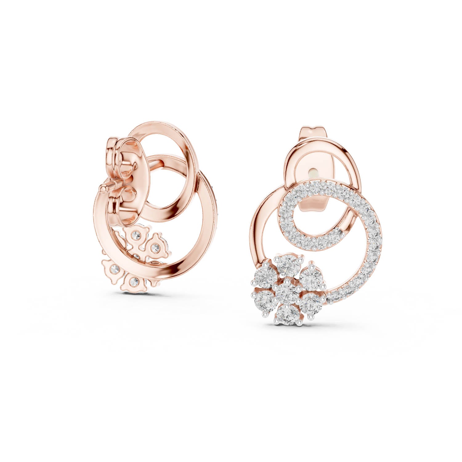 .42 Ct. Floral Swirl Diamond Earrings (12#10029@E) 4