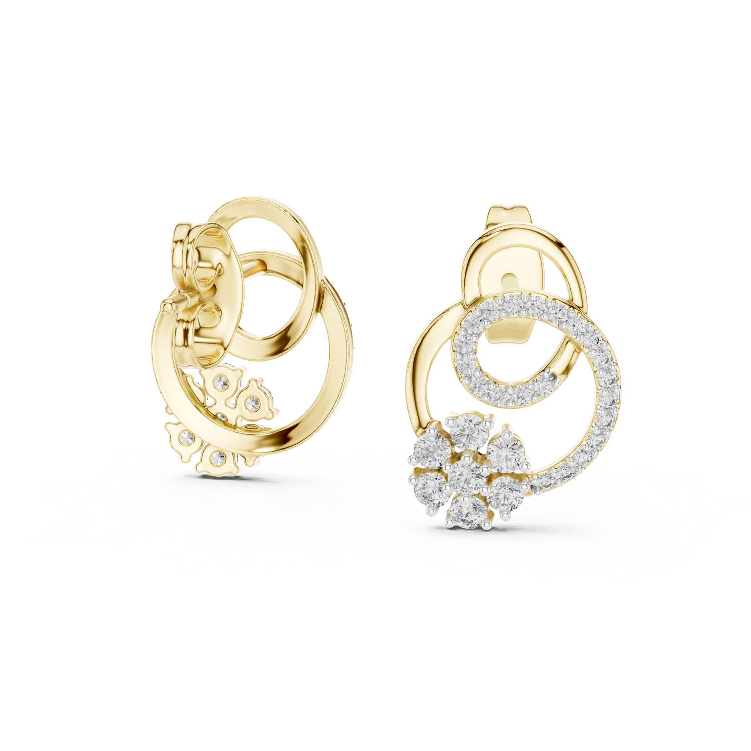 .42 Ct. Floral Swirl Diamond Earrings (12#10029@E) 5
