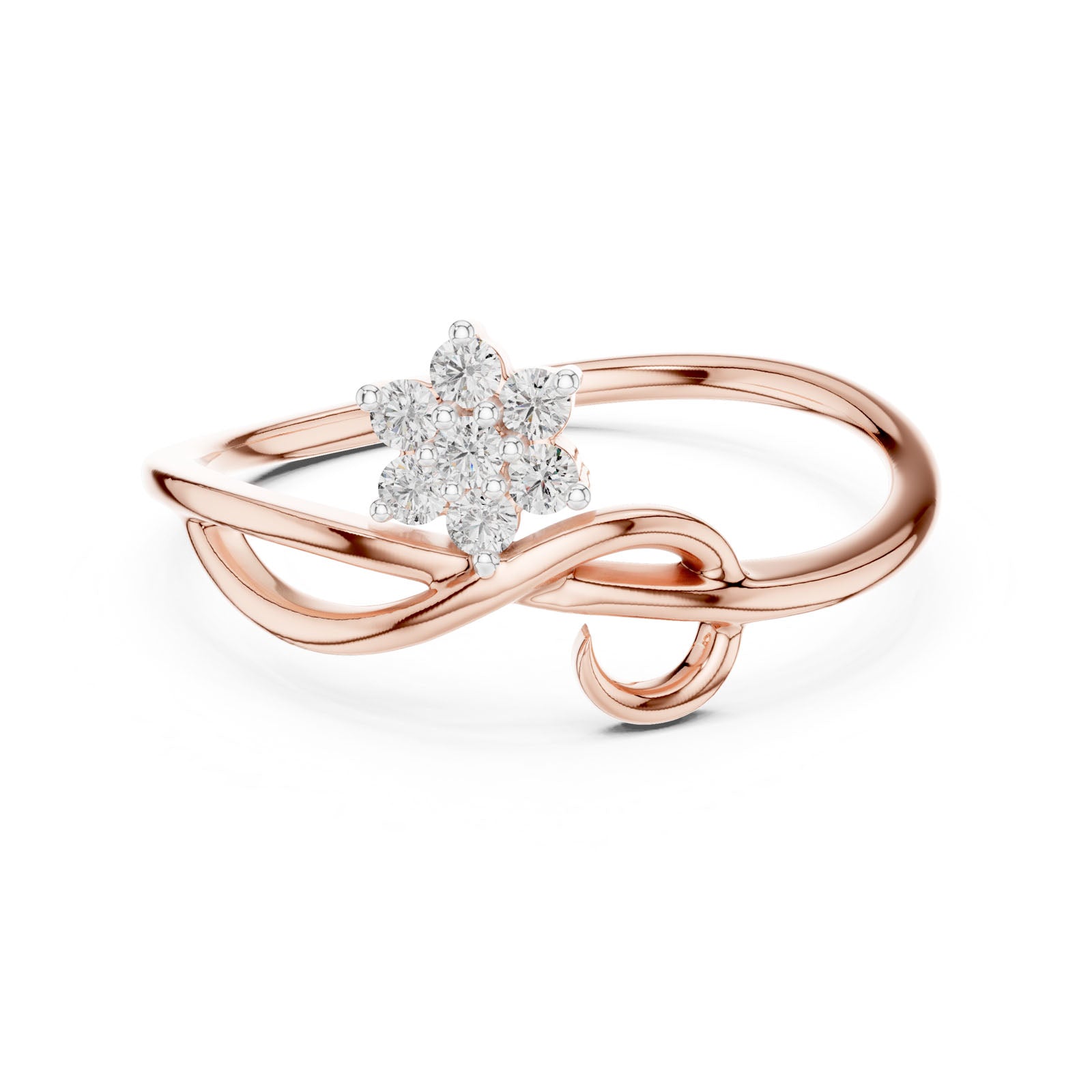 .11 Ct. Floral Diamond Cluster Ring with Twisted Band (12#10029@L) 4