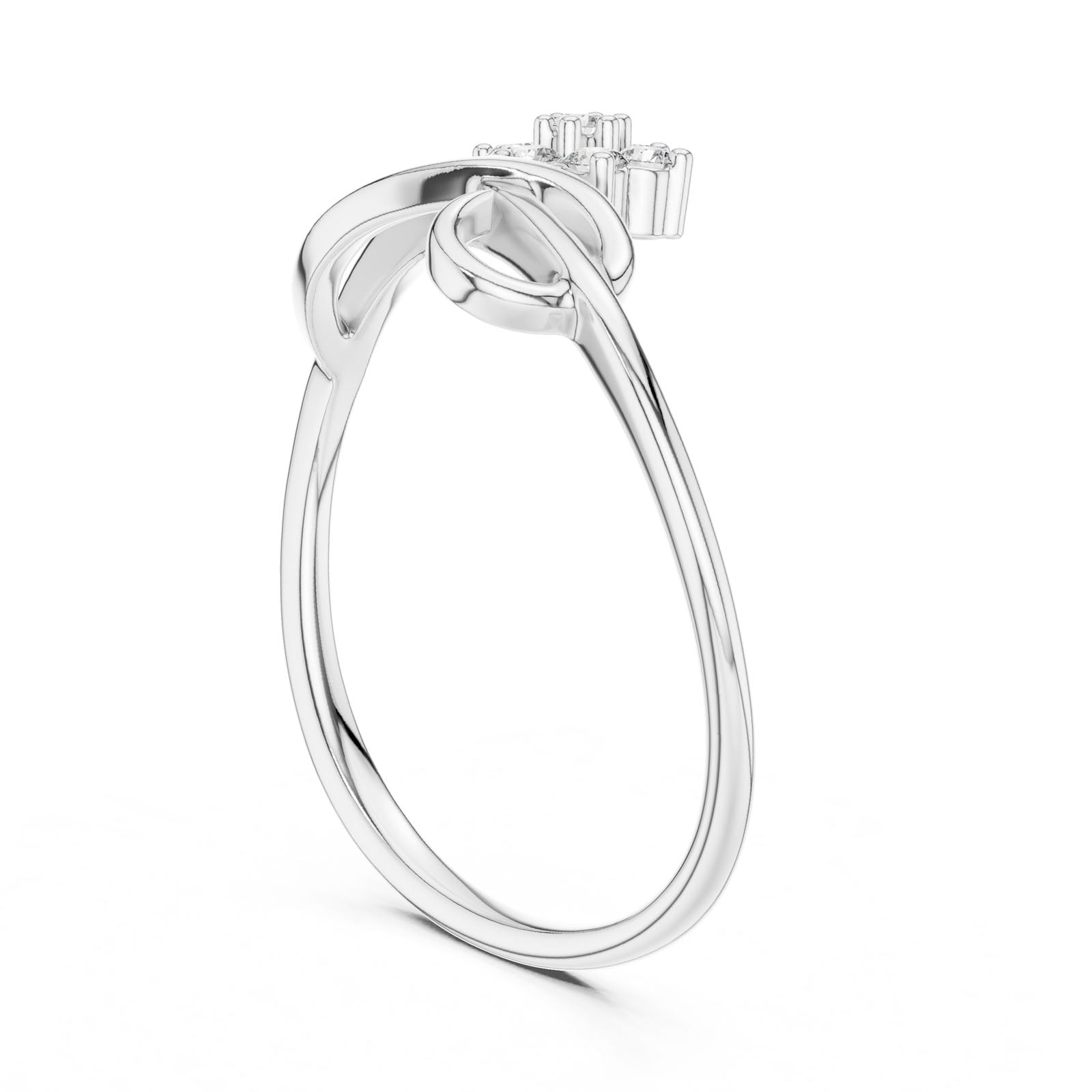 .11 Ct. Floral Diamond Cluster Ring with Twisted Band (12#10029@L) 5