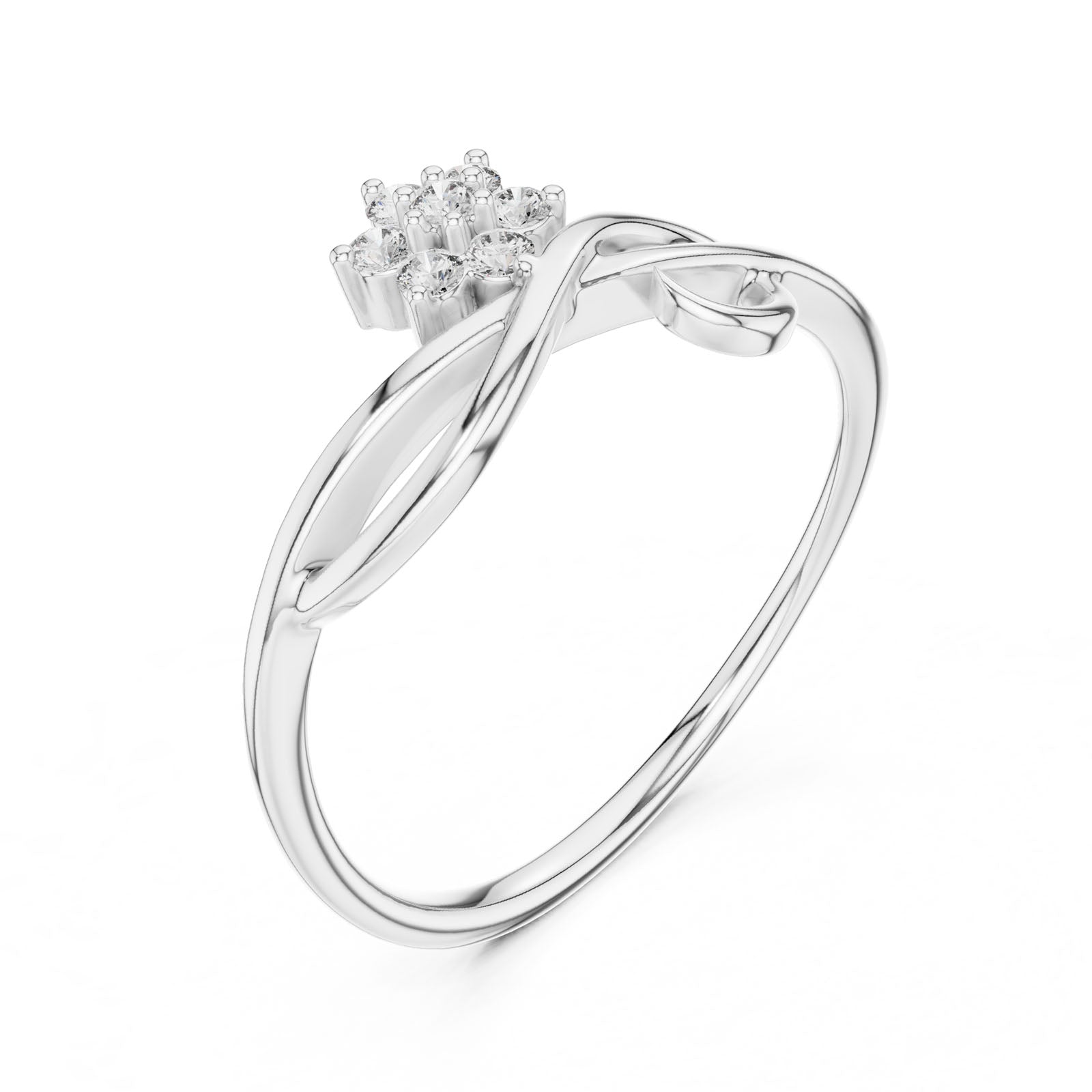 .11 Ct. Floral Diamond Cluster Ring with Twisted Band (12#10029@L) 6