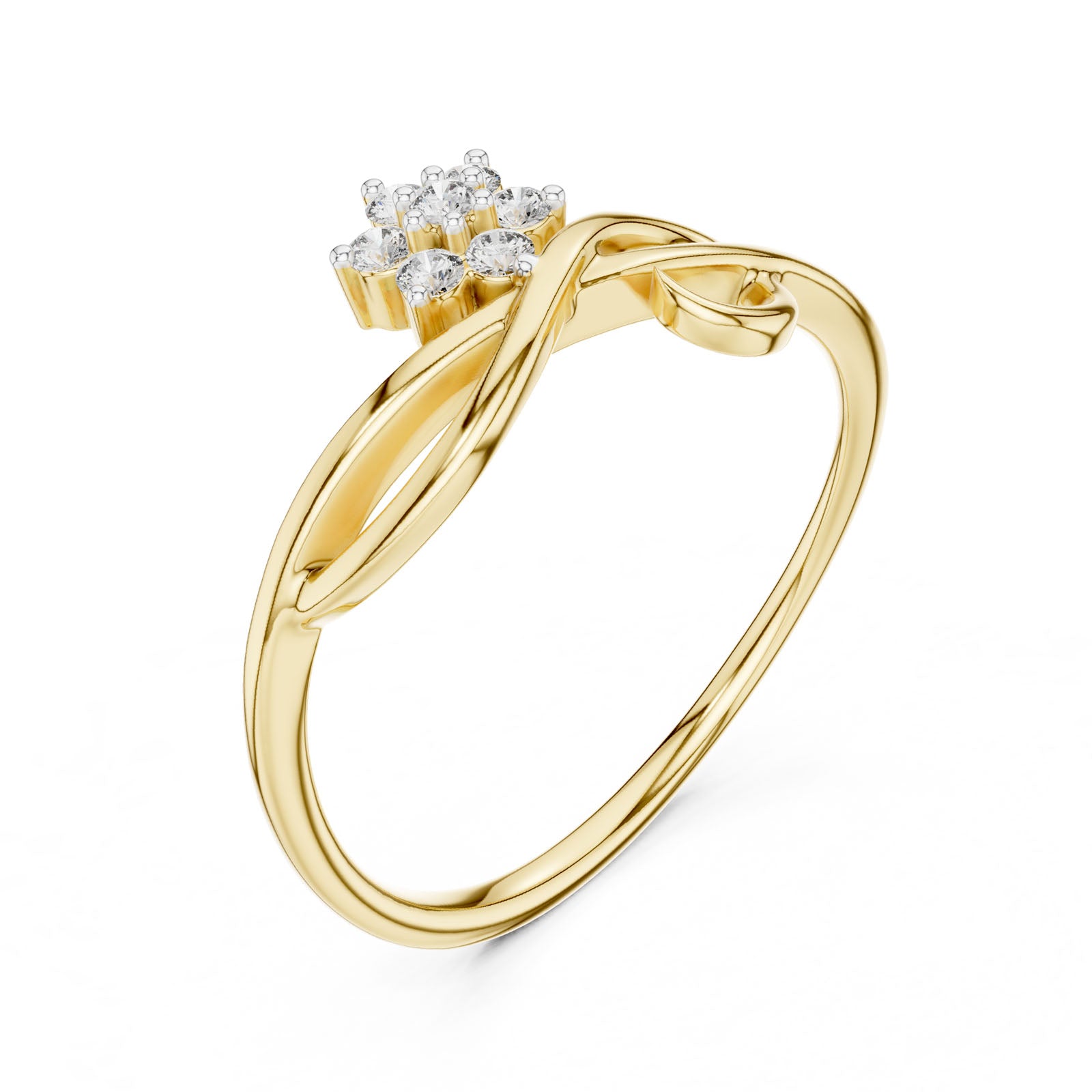.11 Ct. Floral Diamond Cluster Ring with Twisted Band (12#10029@L) 7