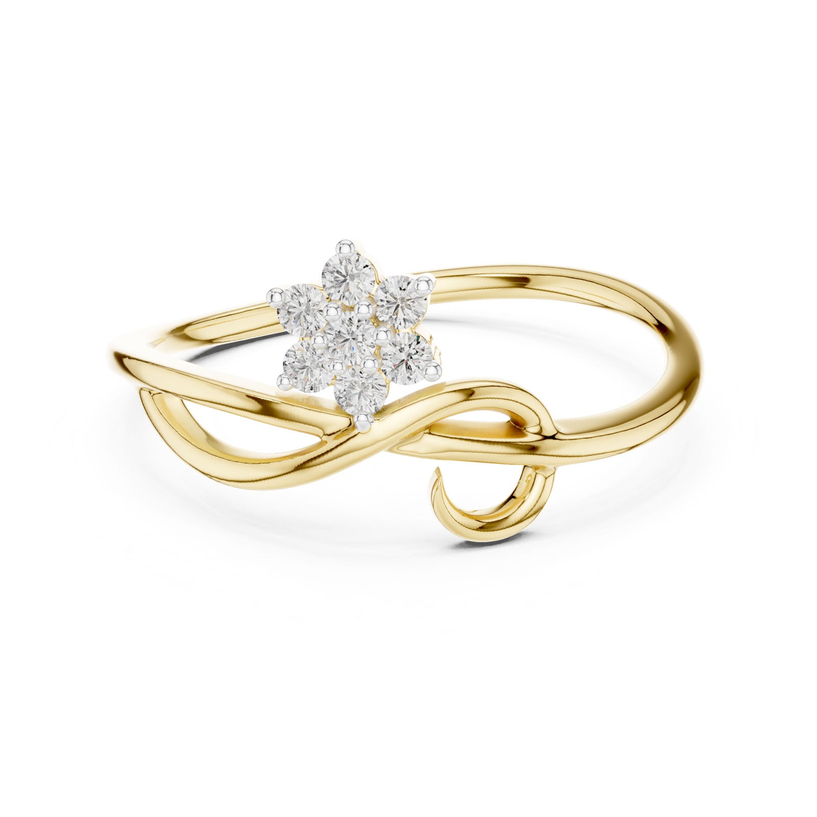 .11 Ct. Floral Diamond Cluster Ring with Twisted Band (12#10029@L) 11