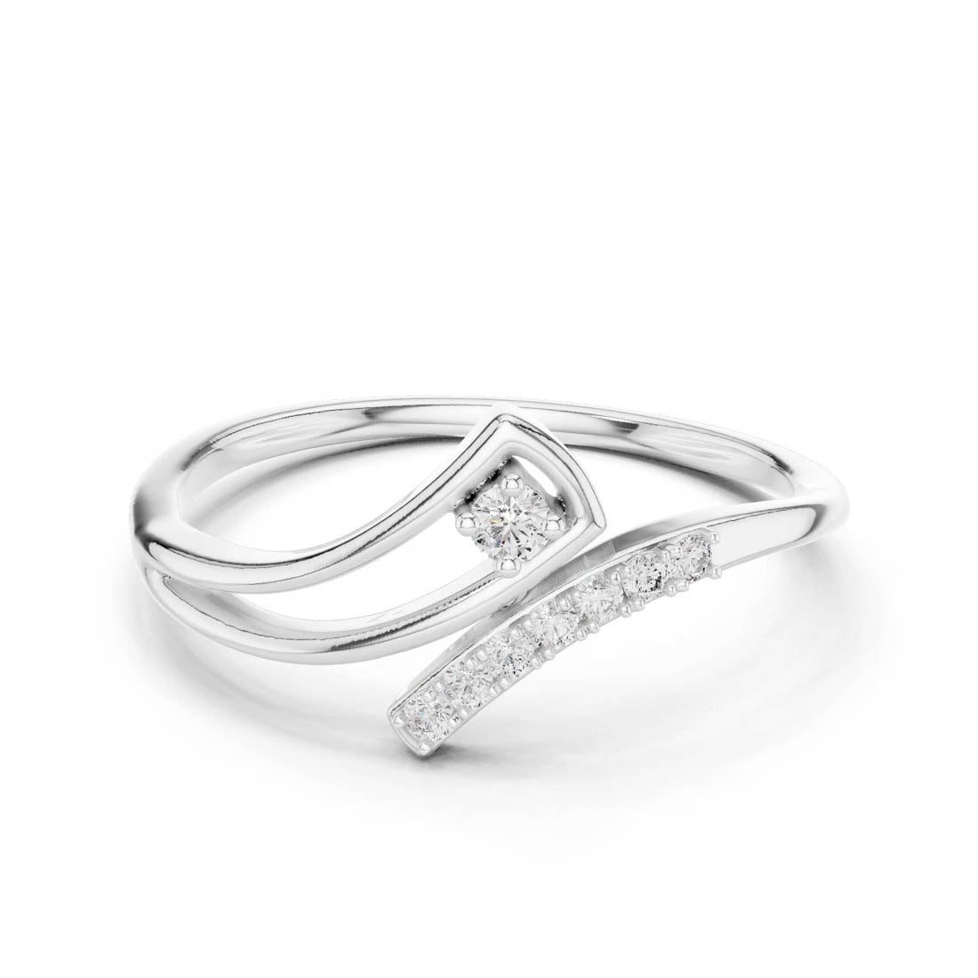 .08 Ct. Diamond Pavé Bypass Ring (12#10030@L)