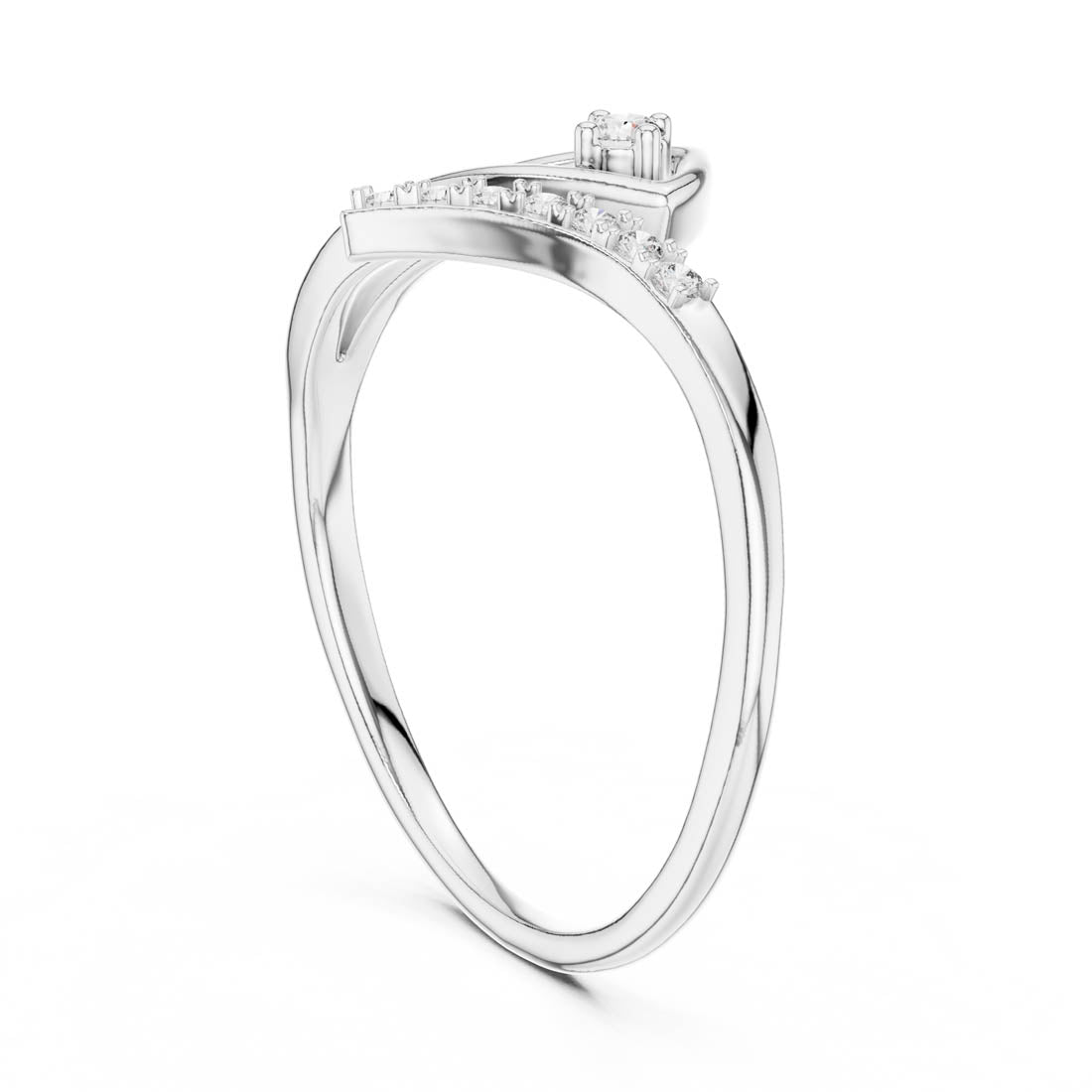 .08 Ct. Diamond Pavé Bypass Ring (12#10030@L) 10