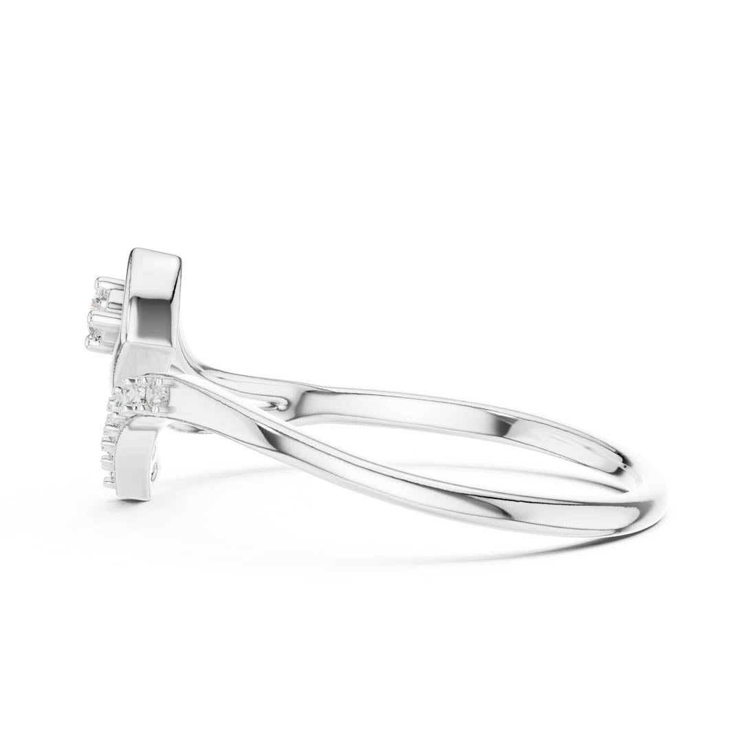 .08 Ct. Diamond Pavé Bypass Ring (12#10030@L) 12