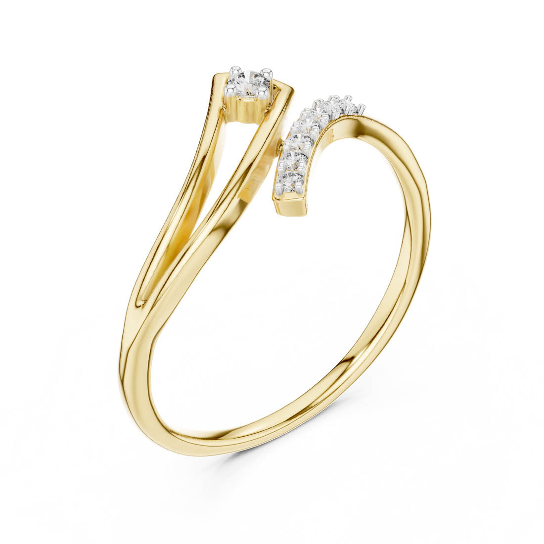 .08 Ct. Diamond Pavé Bypass Ring (12#10030@L)