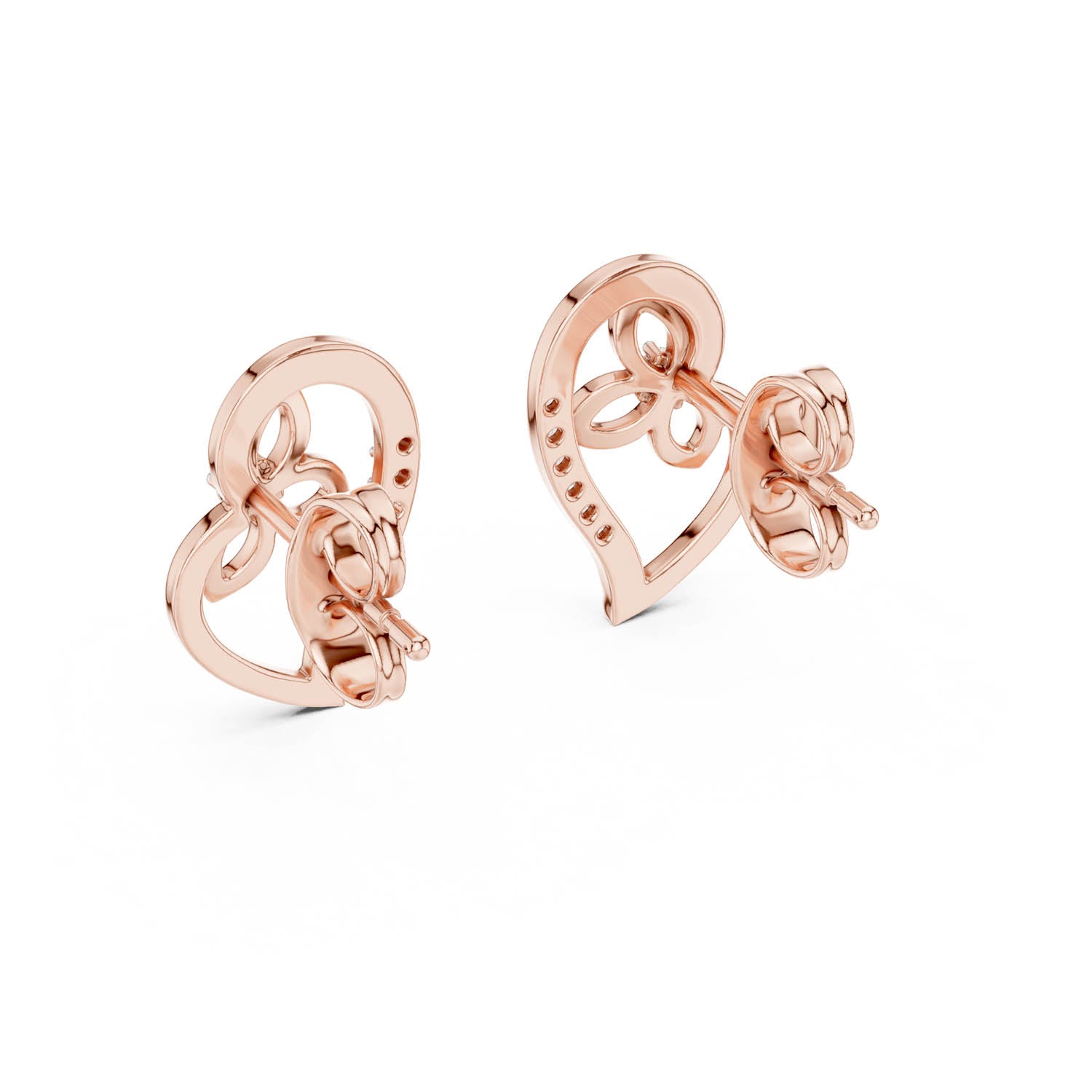 .09 Ct. Open Heart Diamond Earrings (12#10031@E) 10