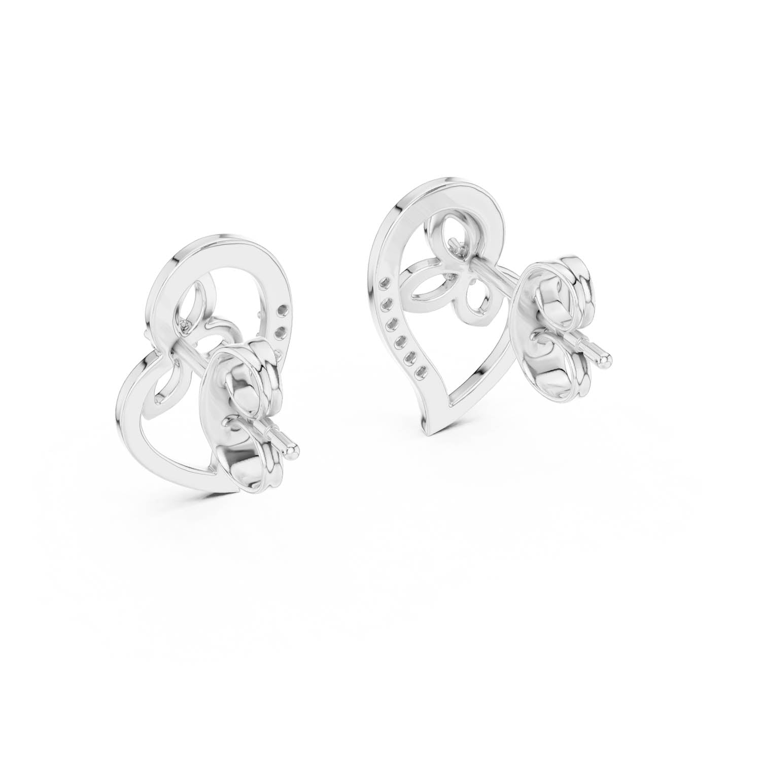 .09 Ct. Open Heart Diamond Earrings (12#10031@E) 3