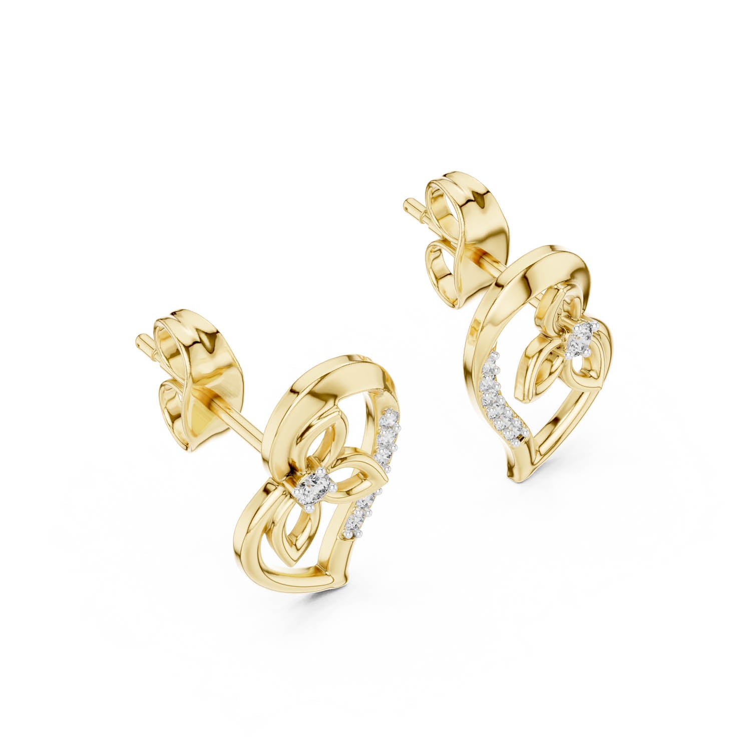 .09 Ct. Open Heart Diamond Earrings (12#10031@E) 5