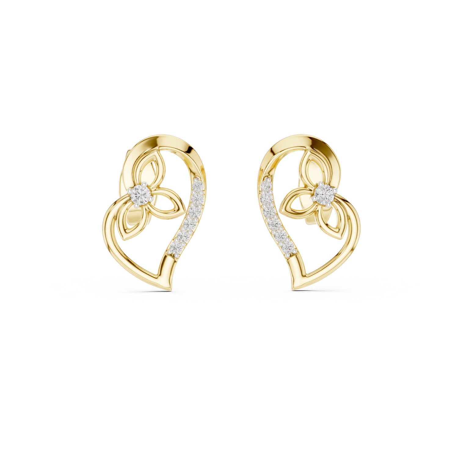 .09 Ct. Open Heart Diamond Earrings (12#10031@E)