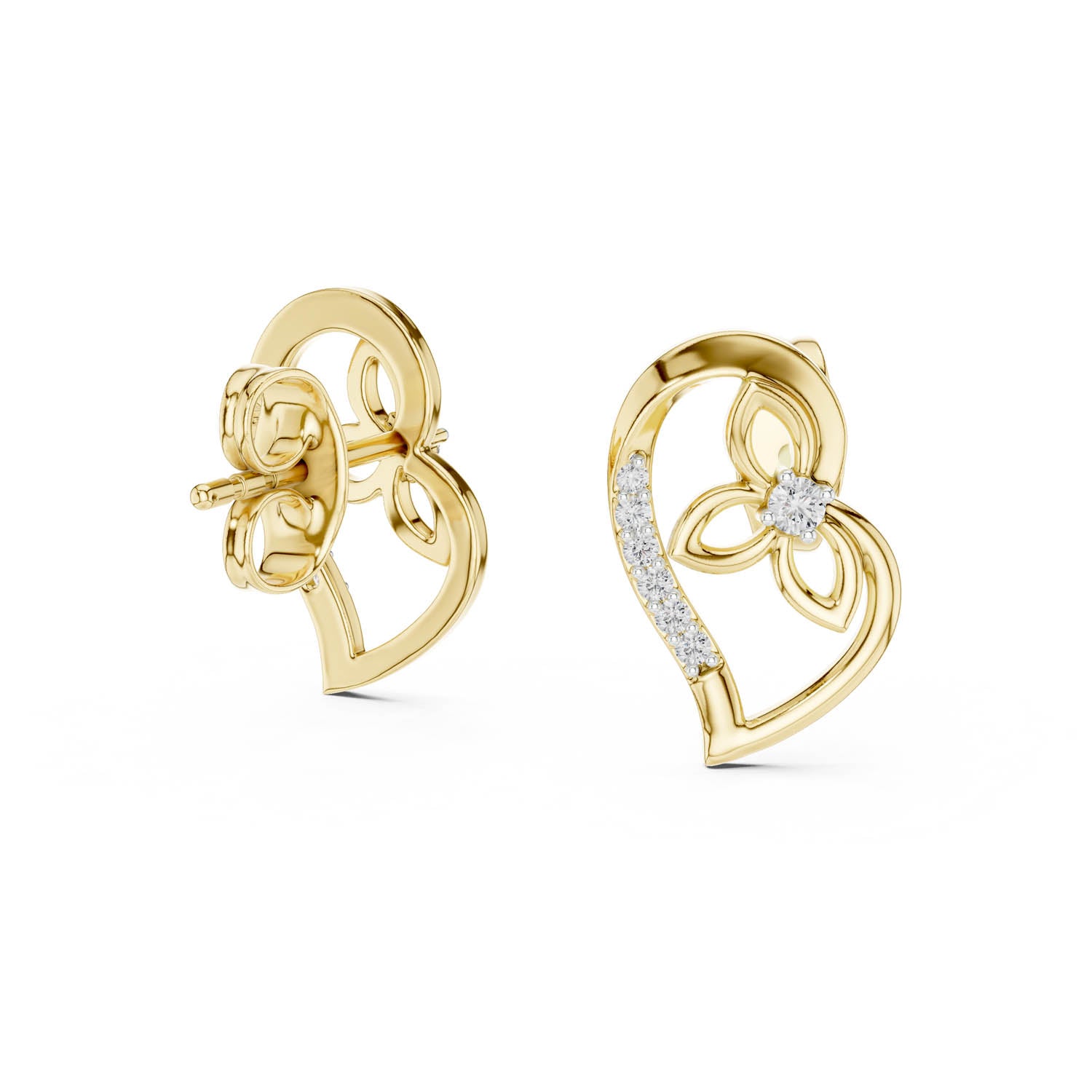 .09 Ct. Open Heart Diamond Earrings (12#10031@E) 9