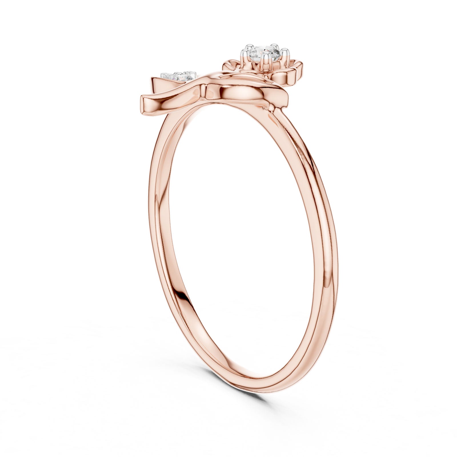 .07 Ct. Diamond Flower Ring with Leaf Detail (12#10033@L) 3