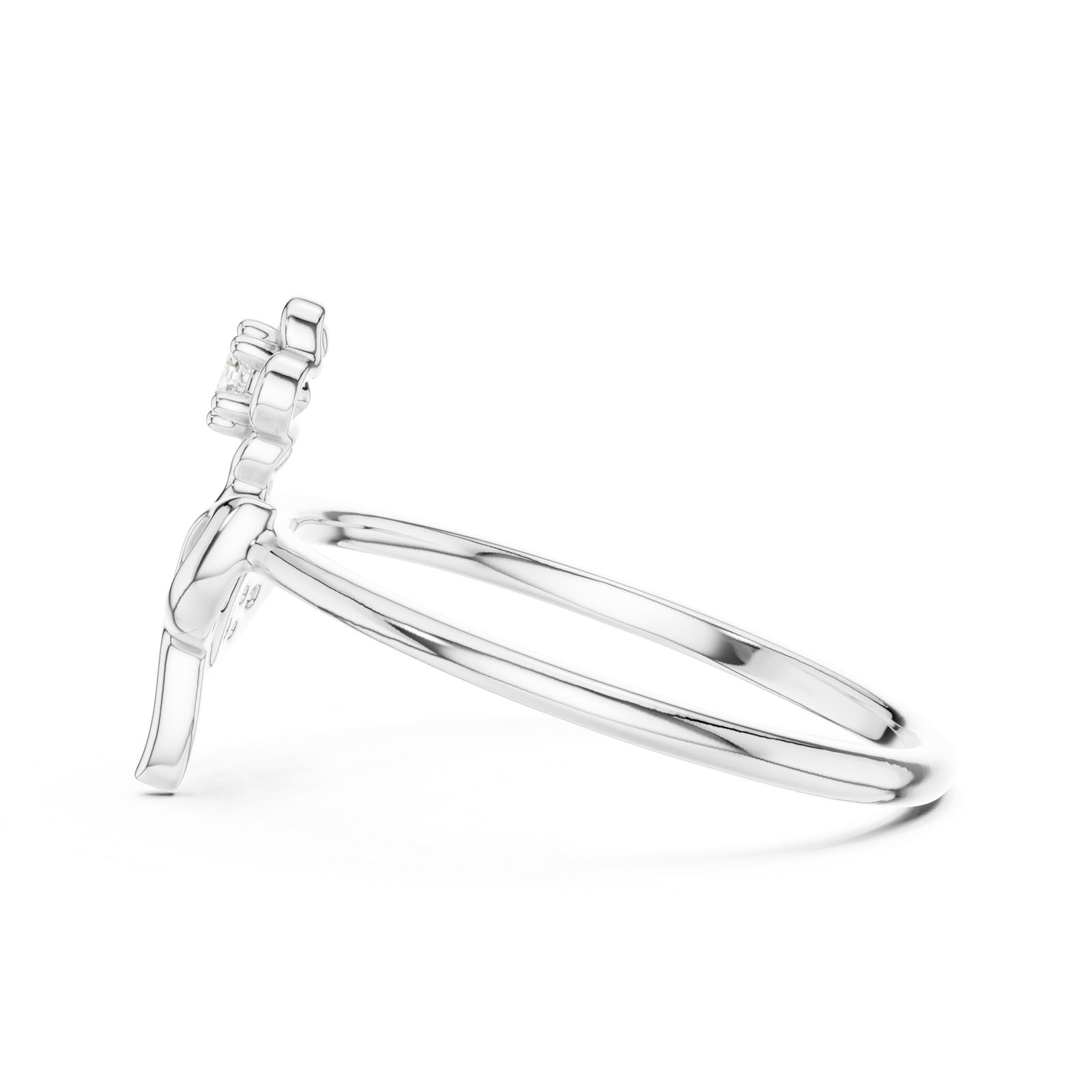 .07 Ct. Diamond Flower Ring with Leaf Detail (12#10033@L) 10