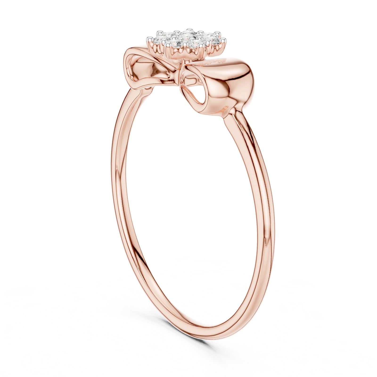 .09 Ct. Diamond Ribbon Ring with Floral Cluster Center (12#10036@L) 9