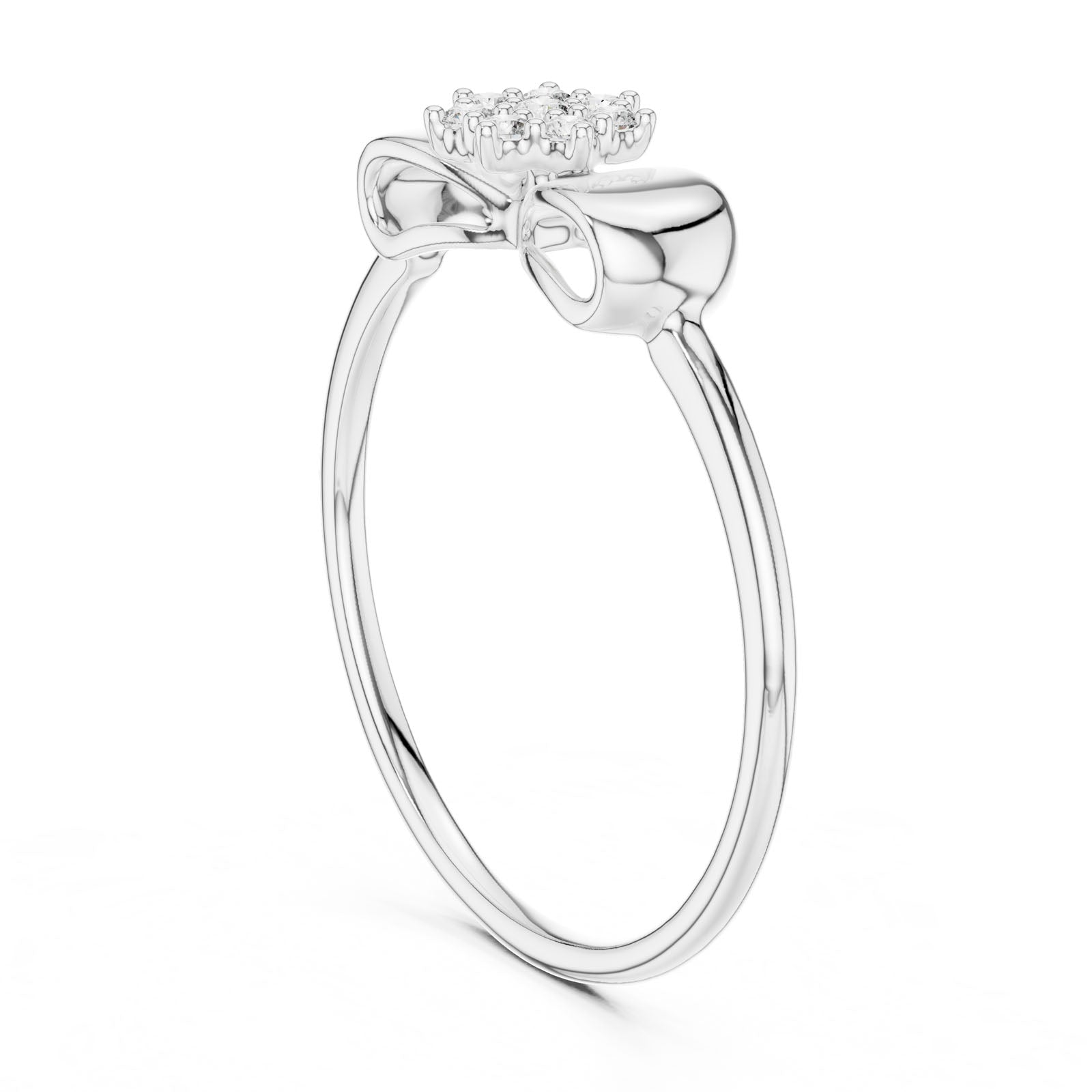 .09 Ct. Diamond Ribbon Ring with Floral Cluster Center (12#10036@L) 10