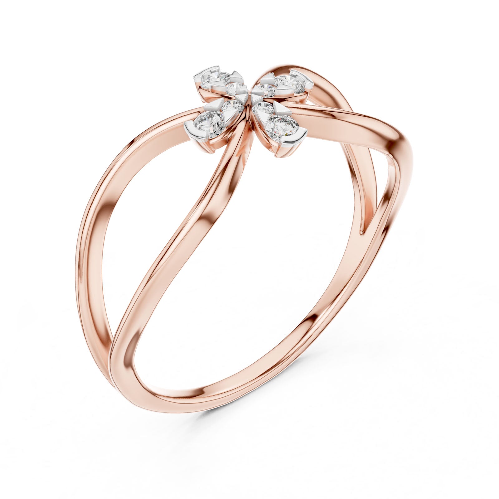 .10 Ct. Round Diamond Infinity Flower Ring (12#10037@L) 7