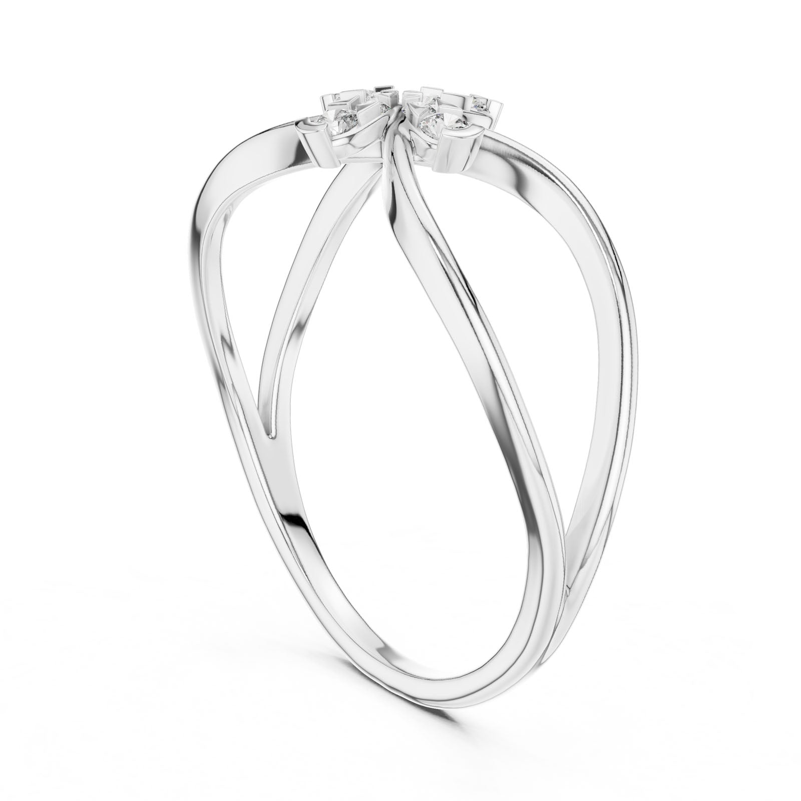 .10 Ct. Round Diamond Infinity Flower Ring (12#10037@L) 10