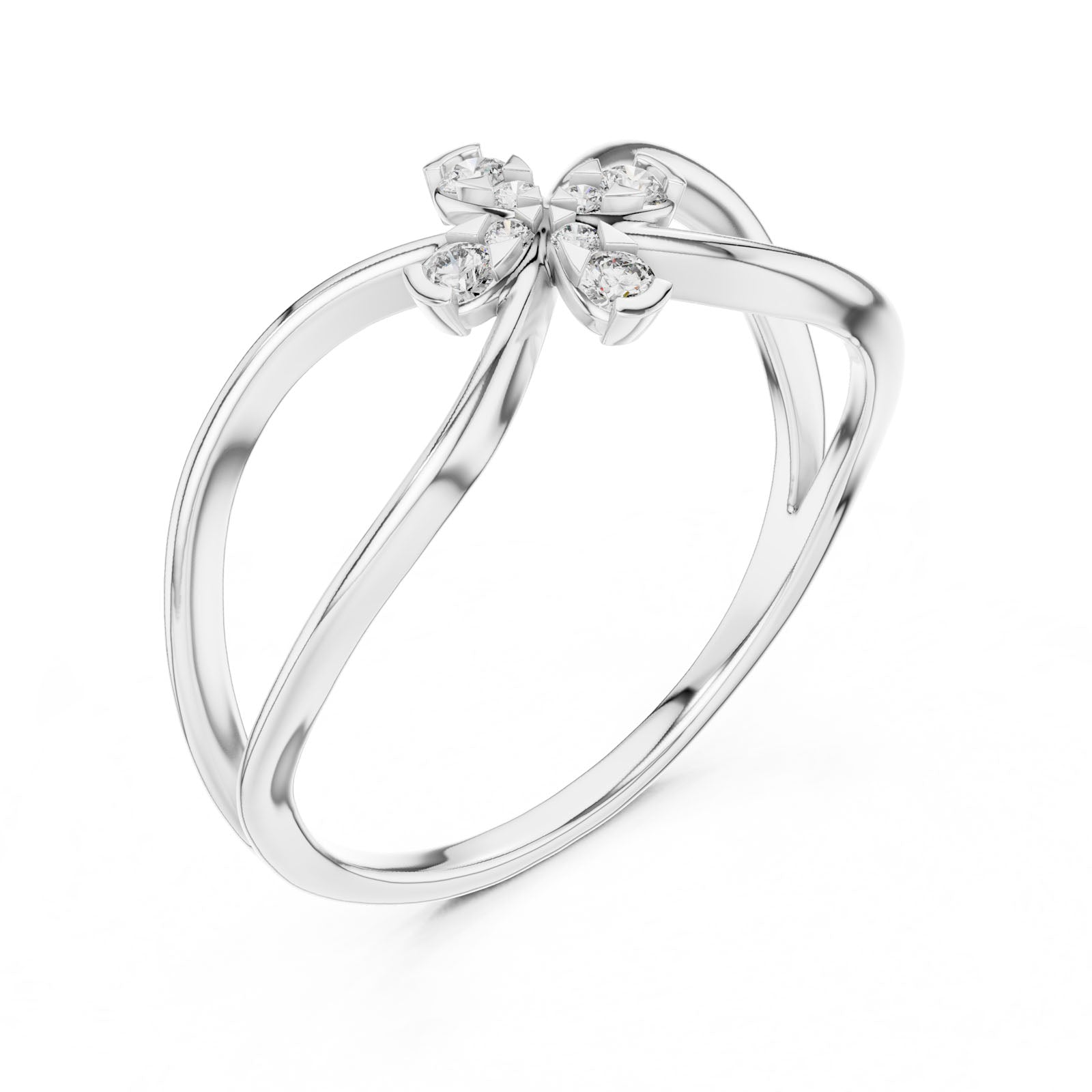 .10 Ct. Round Diamond Infinity Flower Ring (12#10037@L) 4