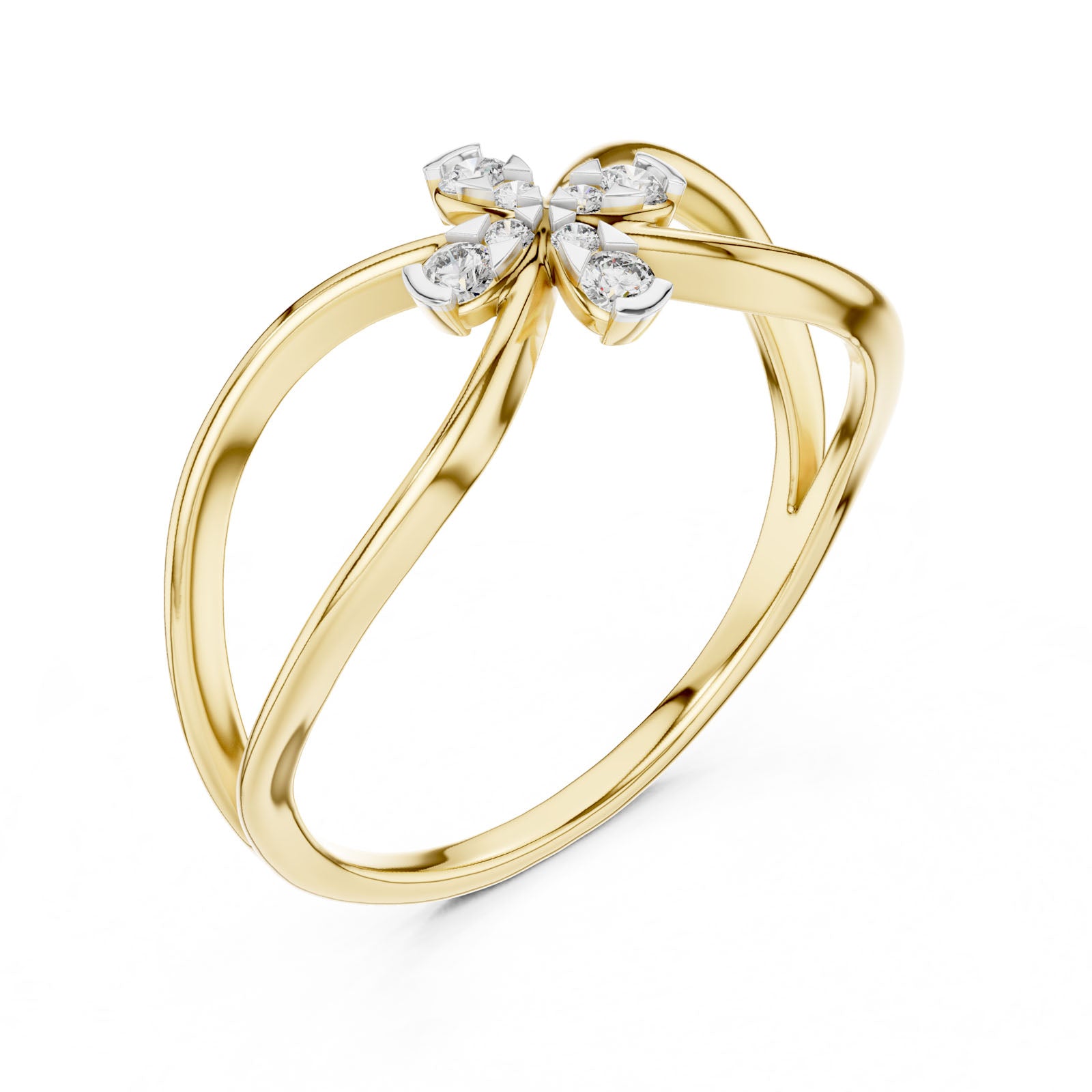 .10 Ct. Round Diamond Infinity Flower Ring (12#10037@L)
