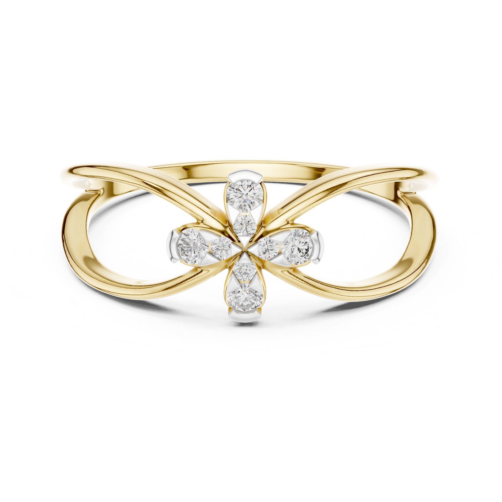 .10 Ct. Round Diamond Infinity Flower Ring (12#10037@L) 5
