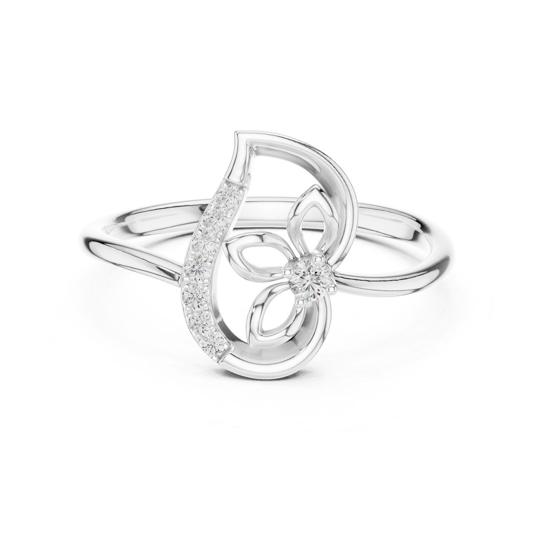 .08 Ct. Geometric Floral Diamond Ring (12#10045@L)