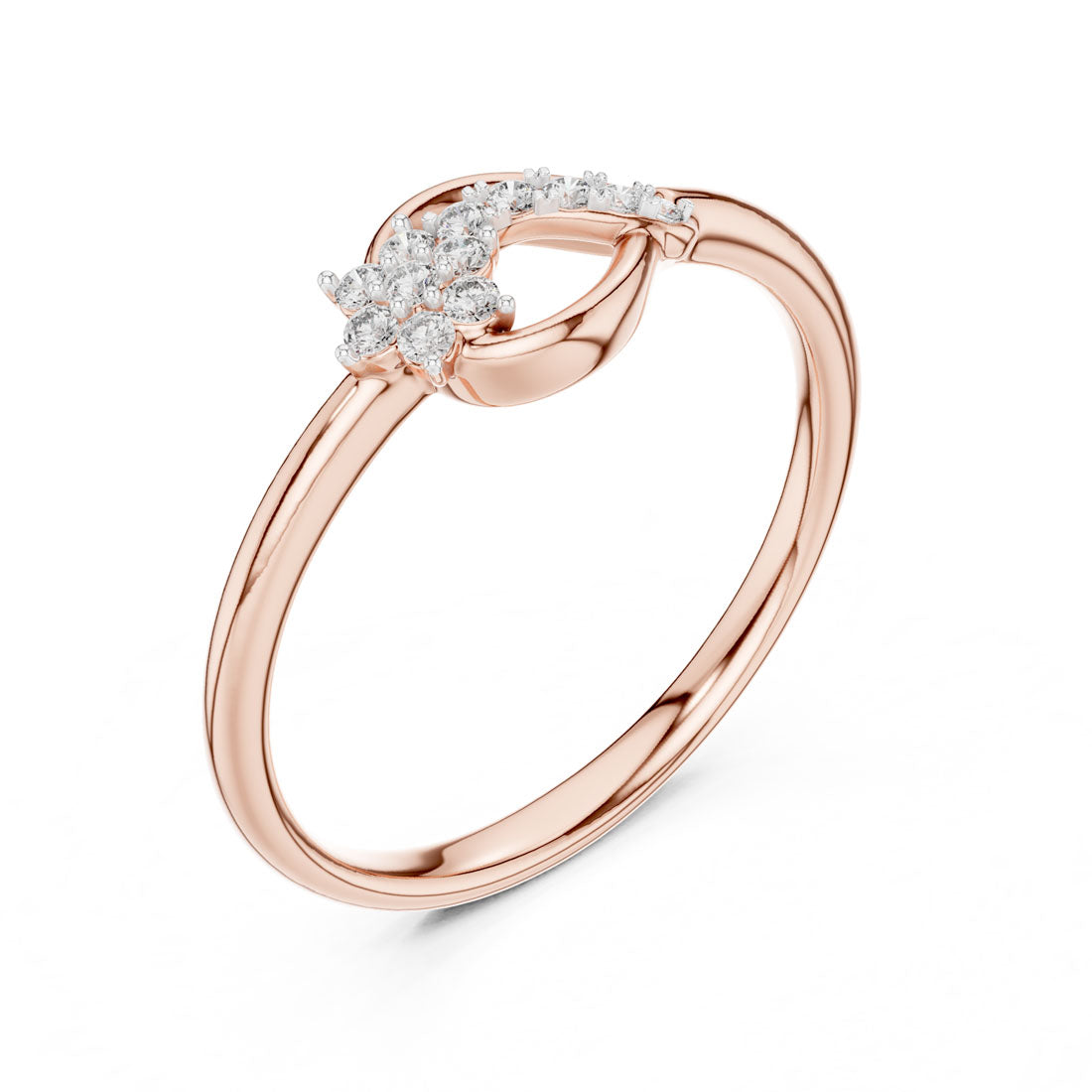 .10 Ct. Diamond Flower Motif Ring (12#10046@L) 8
