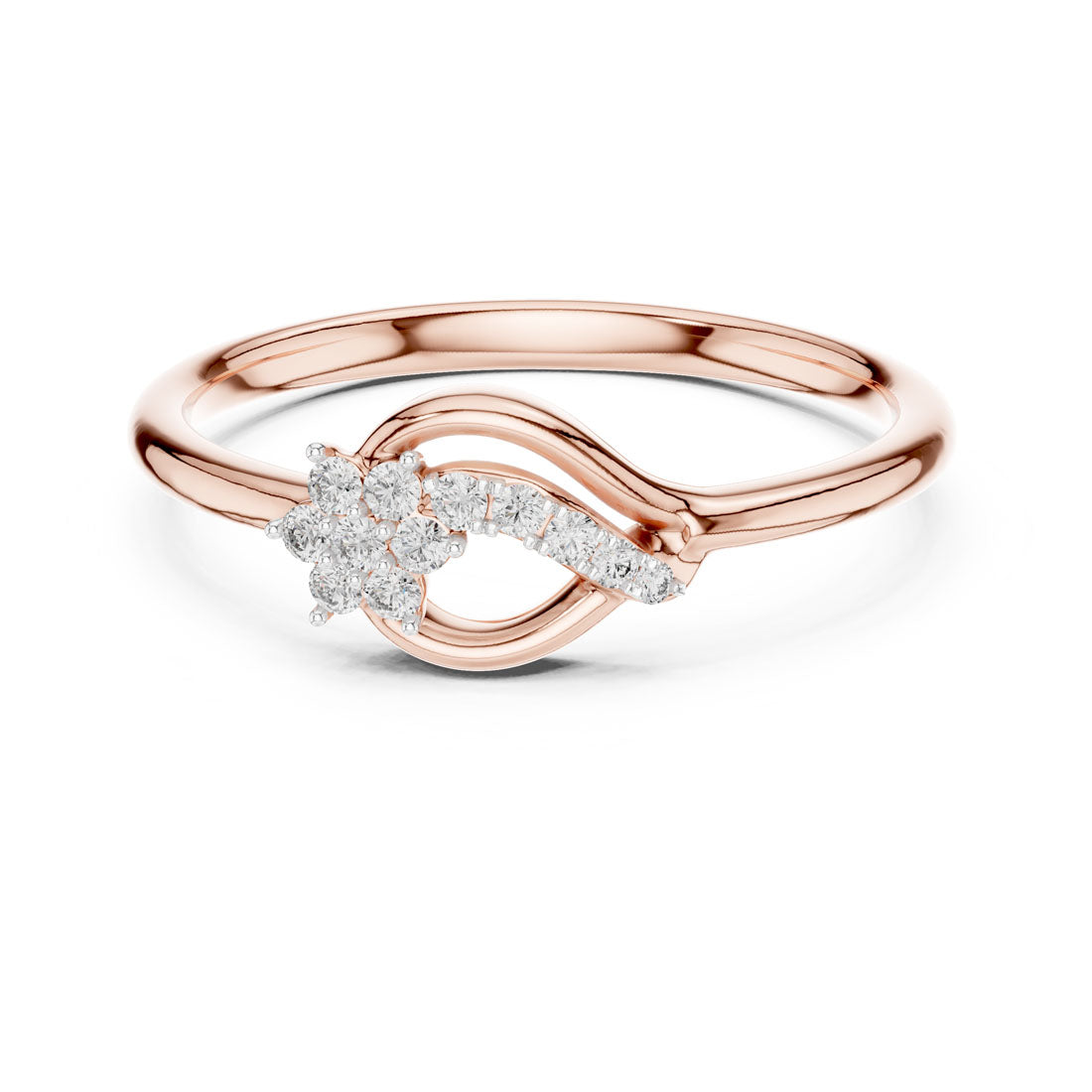.10 Ct. Diamond Flower Motif Ring (12#10046@L) 7