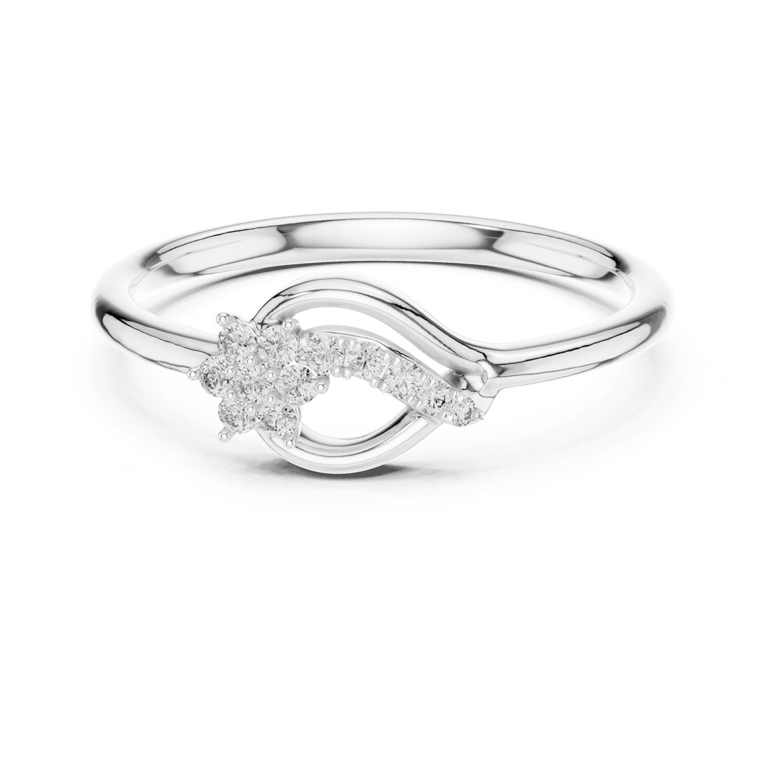 .10 Ct. Diamond Flower Motif Ring (12#10046@L)