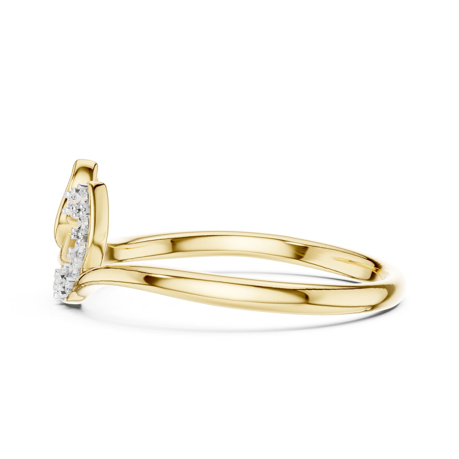 .08 Ct. Diamond Leaf Ribbon Ring with Pavé Accents (12#10047@L) 11