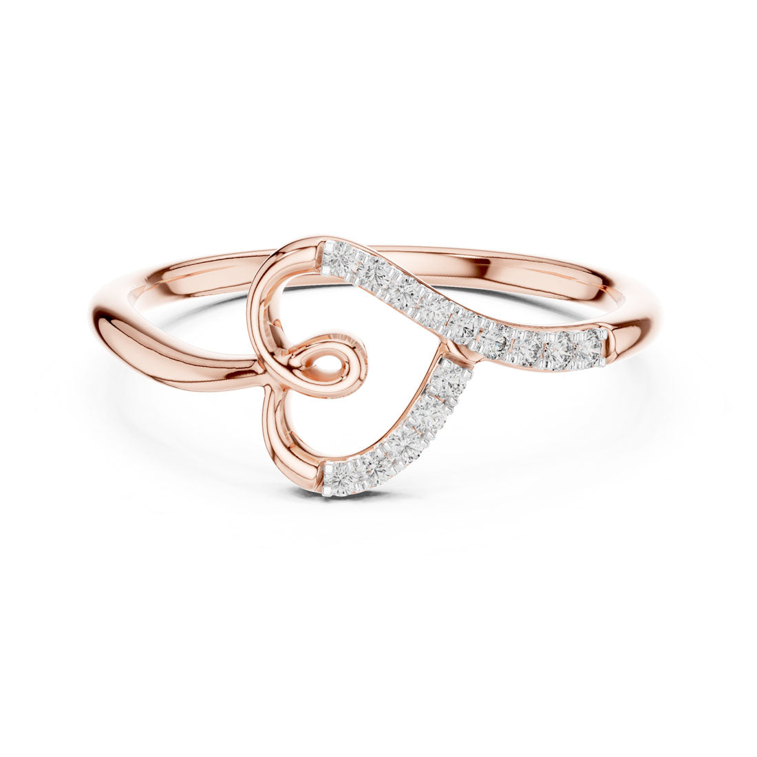 .08 Ct. Diamond Open Heart Motif Ring (12#10049@L)
