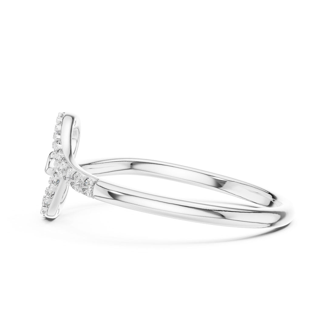 .08 Ct. Diamond Open Heart Motif Ring (12#10049@L) 12