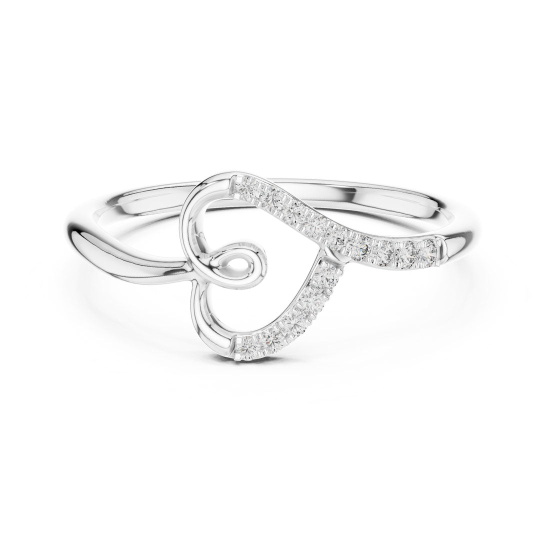 .08 Ct. Diamond Open Heart Motif Ring (12#10049@L) 7