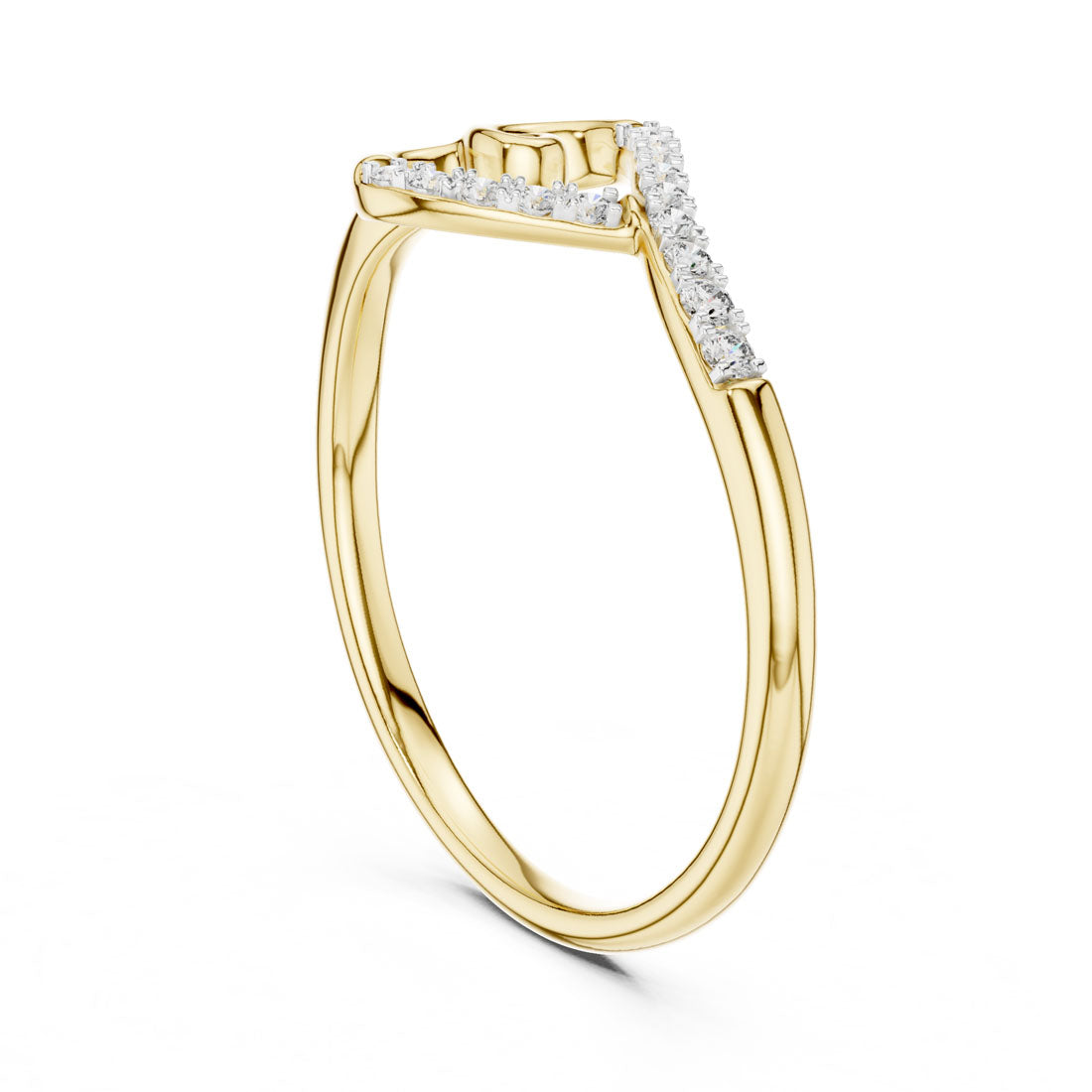 .08 Ct. Diamond Open Heart Motif Ring (12#10049@L) 4